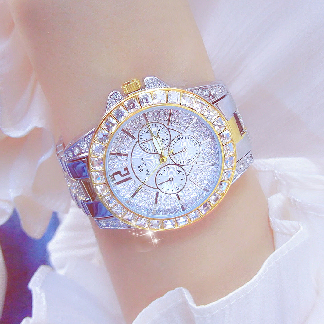 Square rhinestone bracelet watch - view 2