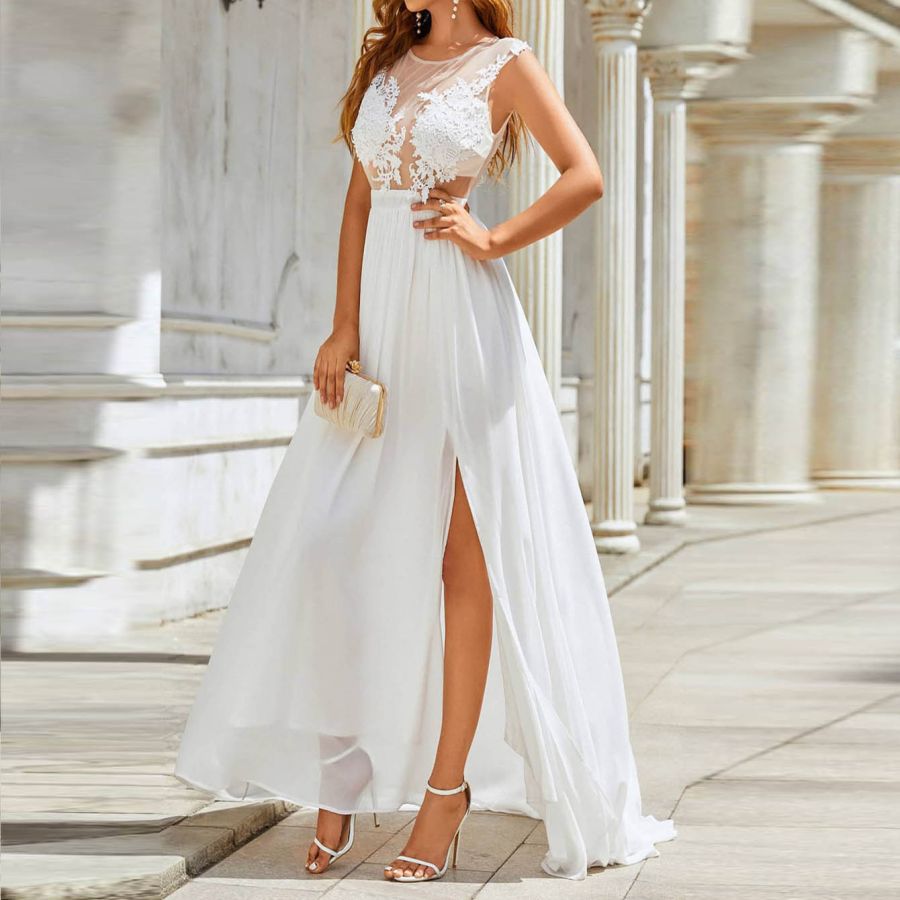 Women's chiffon wedding dress