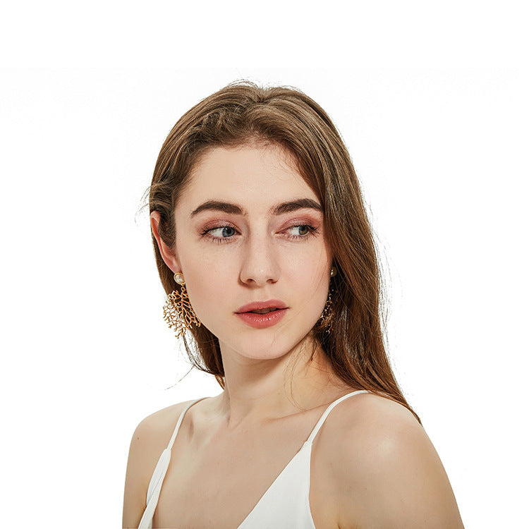 Women's coral earrings