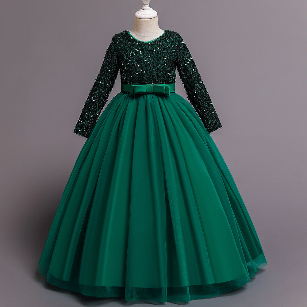 Girls green sequin dress