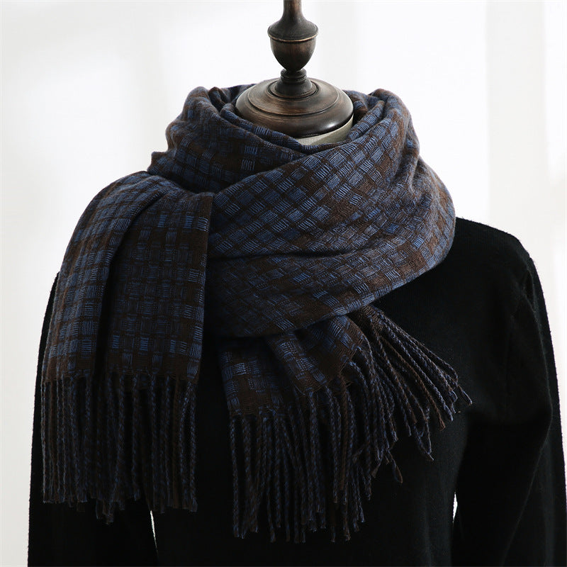 Unisex blue cashmere scarf