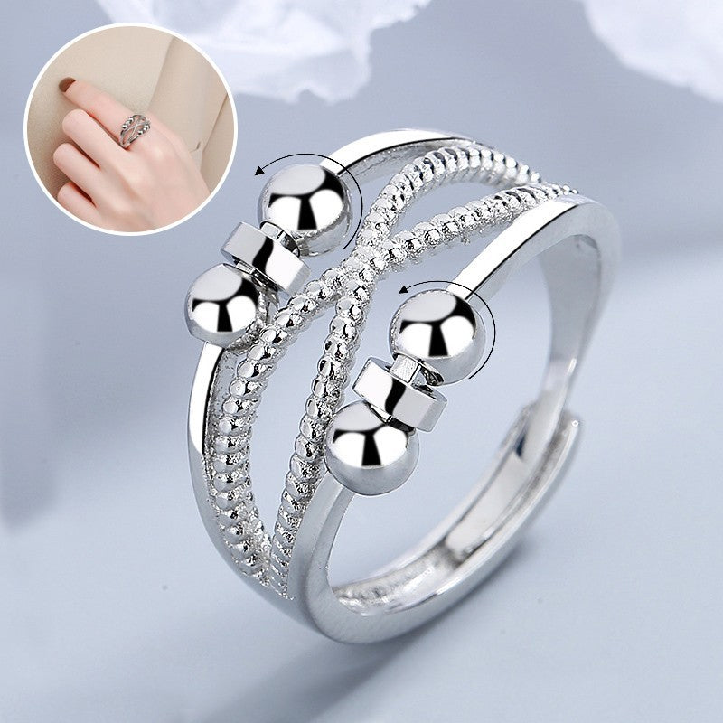 Women's rotatable anxiety ring