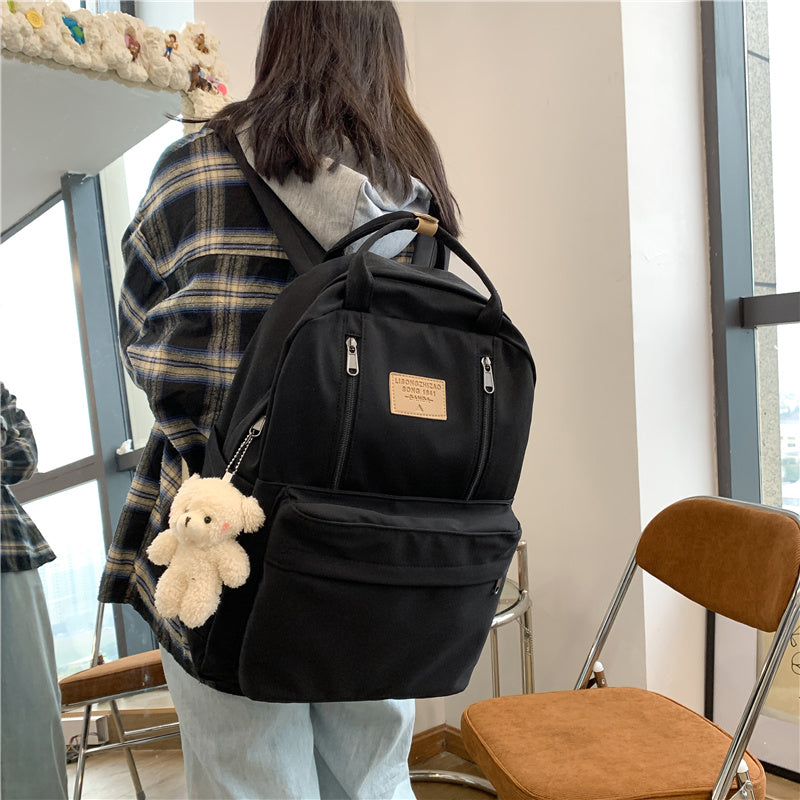 Alternate view: Unisex double zipper backpack