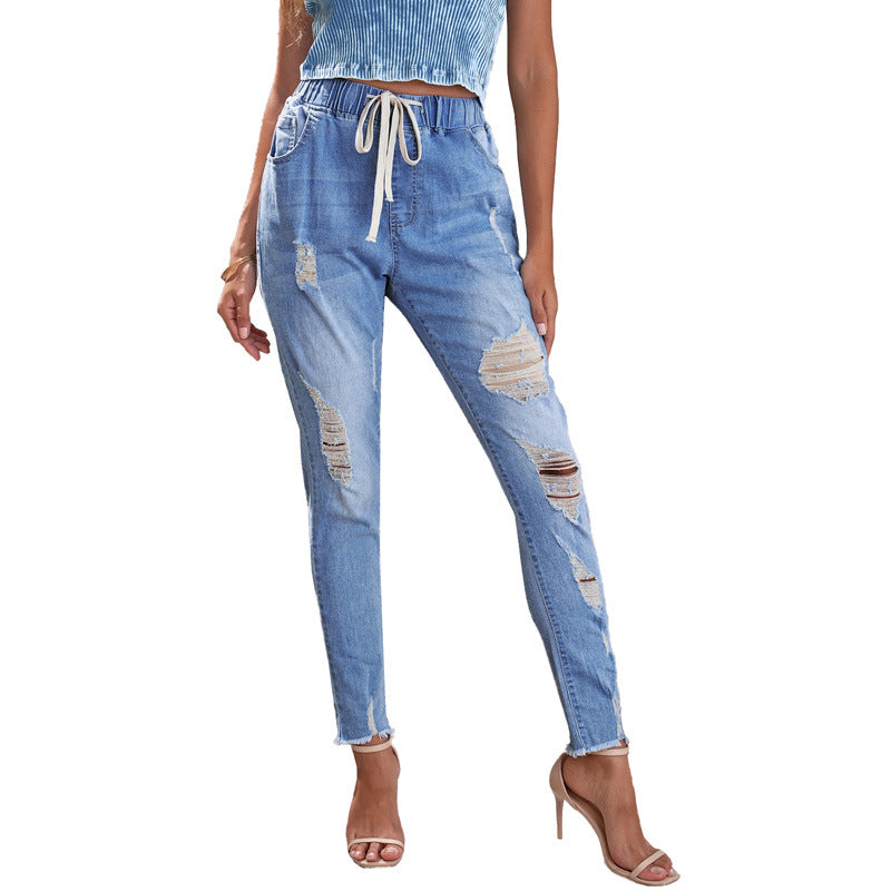 Alternate view: Women's lace up skinny jeans