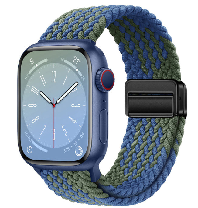 Unisex zpattern bluegreen woven loop watch band