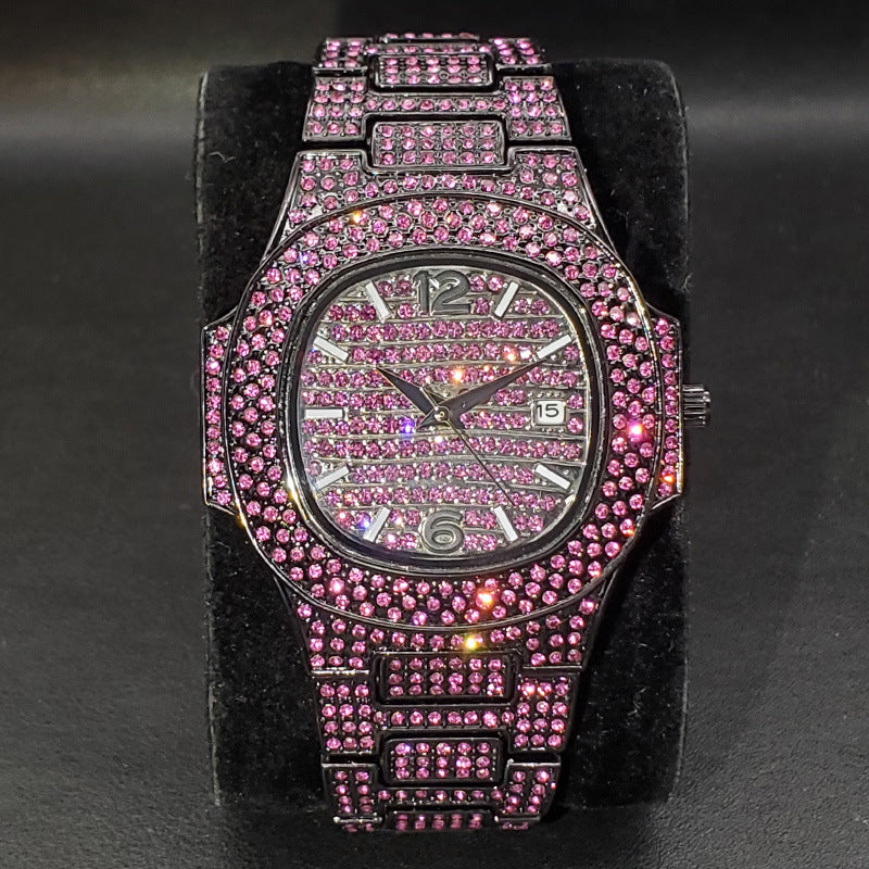 Unisex full diamond watch