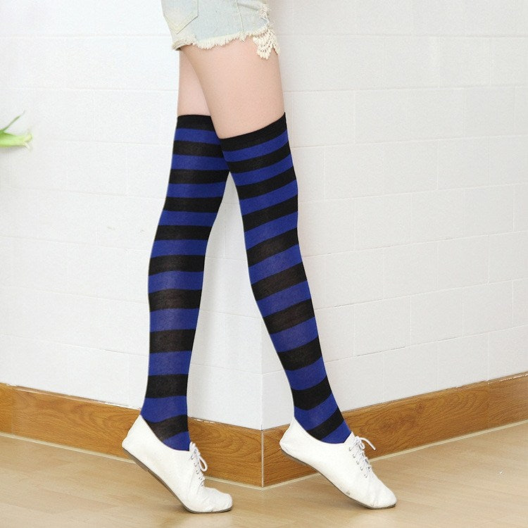 Women's Striped Thigh High Socks - view 14