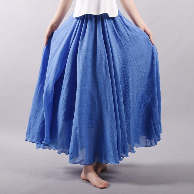 Women's dark blue saia summer skirts