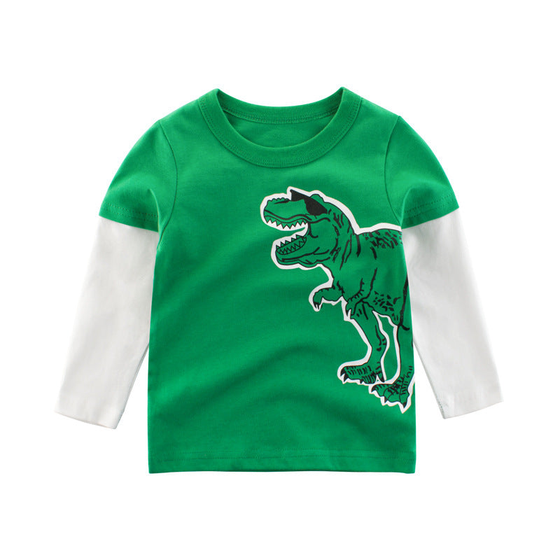 Boys green layered long shirt