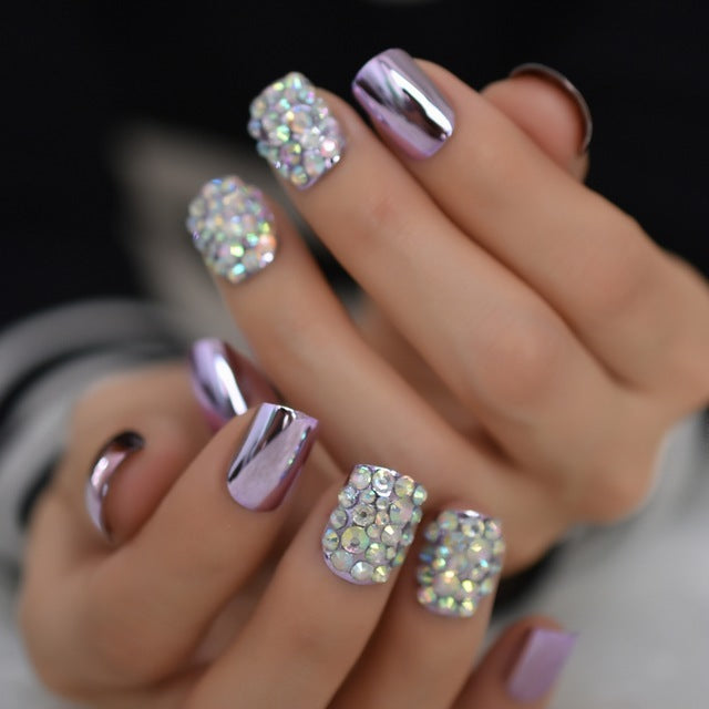 Women's metal false nails