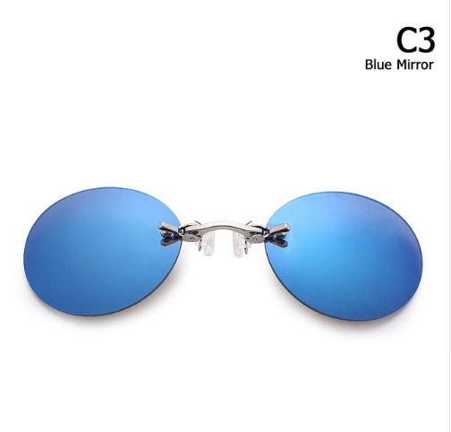 Unisex blue metal sunglasses