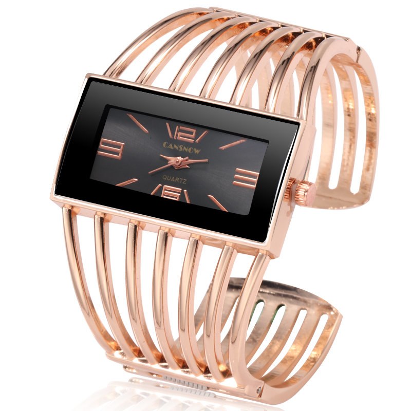 Hollow bangle bracelet watch for women - view 2