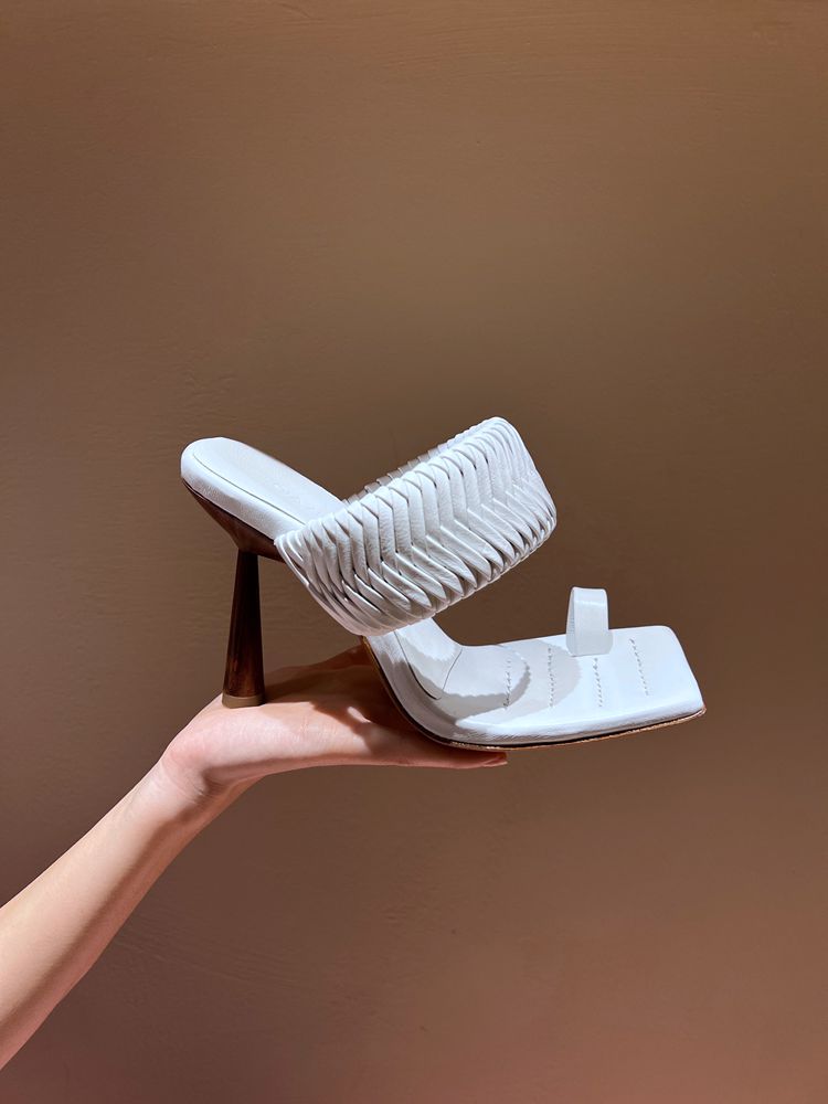 Women's white high sandals