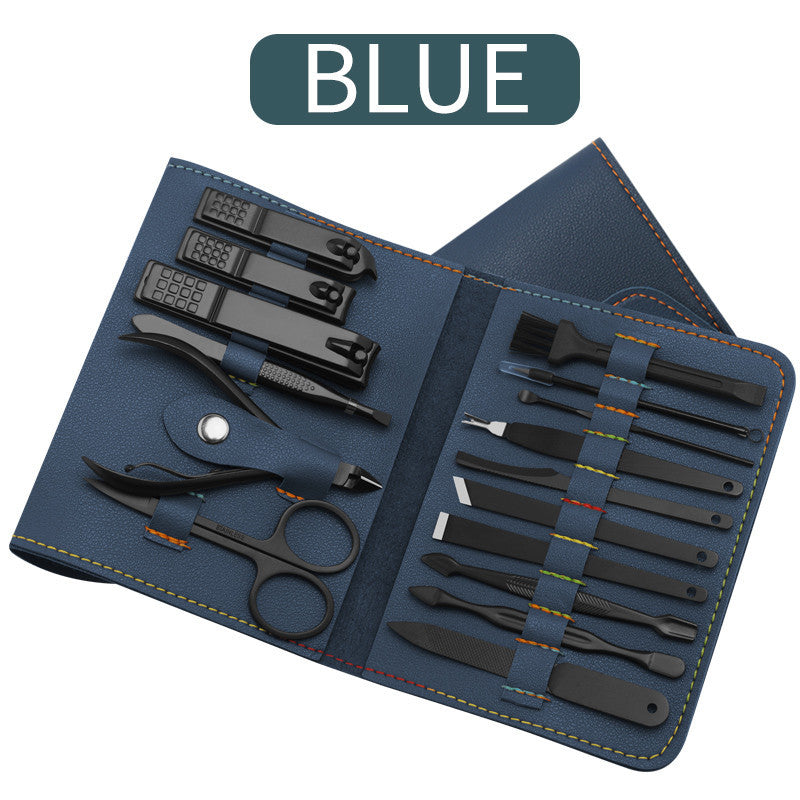 Women's dark blue 16pc manicure pedicure set