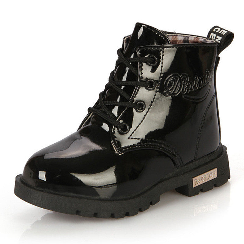Boys black martin short boots