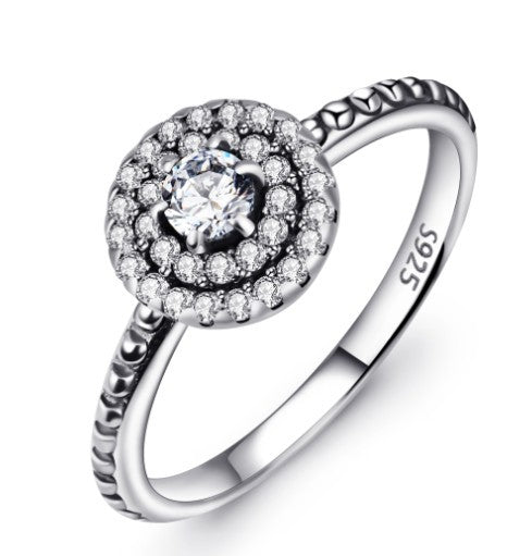 Women's 925 silver diamante ring