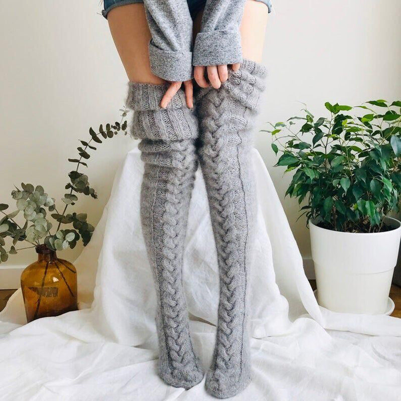 Extra Long Knit Thigh High Socks - view 1
