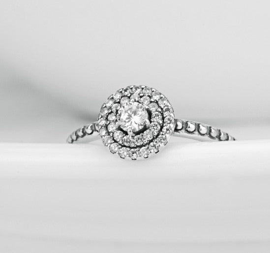 Women's 925 silver diamante ring