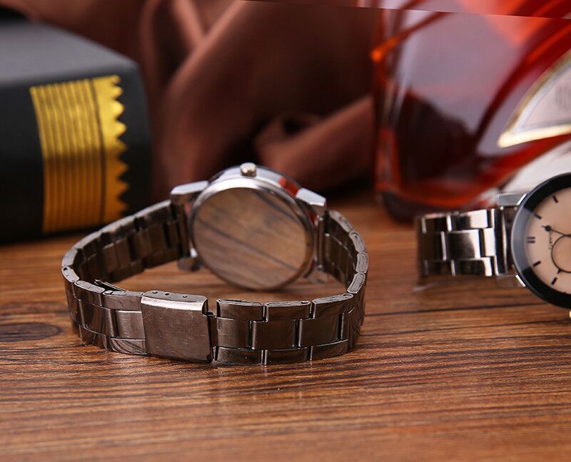 Alternate view: Men's black steel strap watch