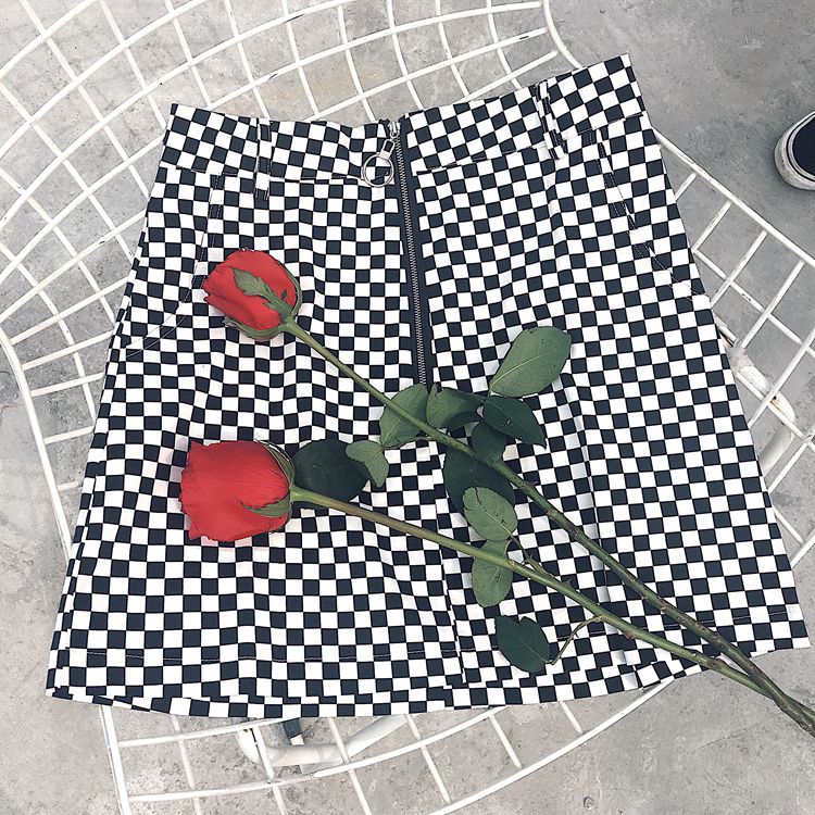 Alternate view: Women's check a-line mini skirt