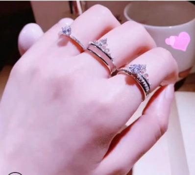 Alternate view: Women's crown engagement ring