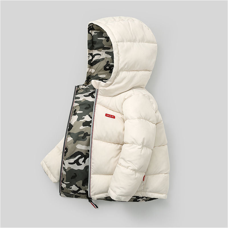 Boys white reversible padded jacket