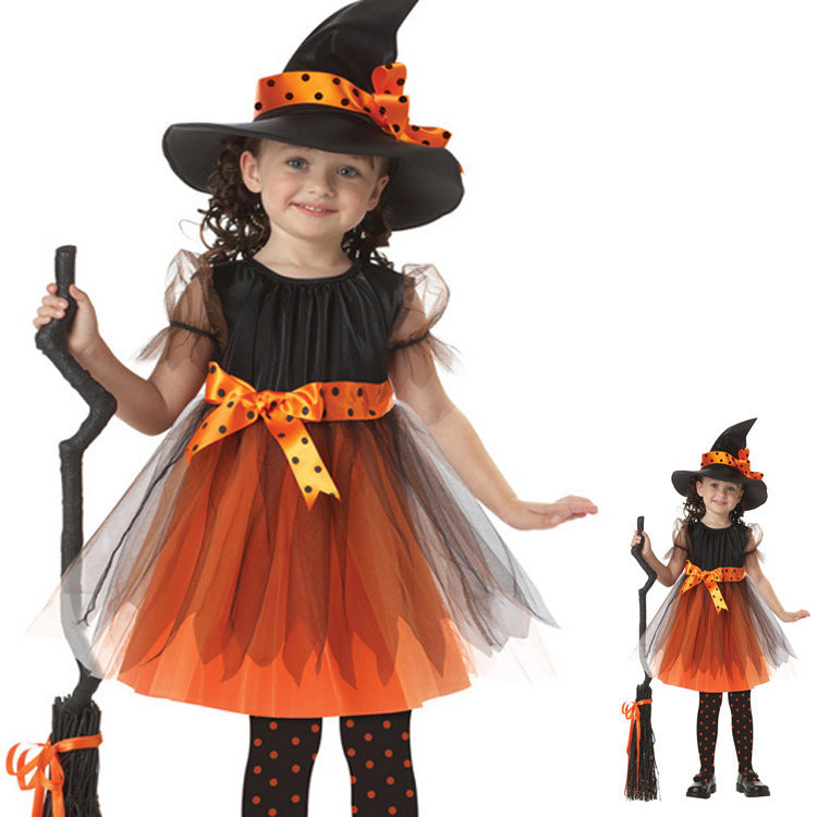 Girls yellow halloween role dress