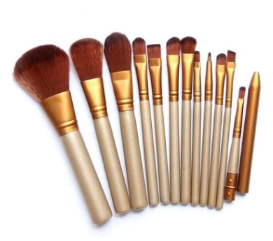 Unisex 12 piece makeup brush set