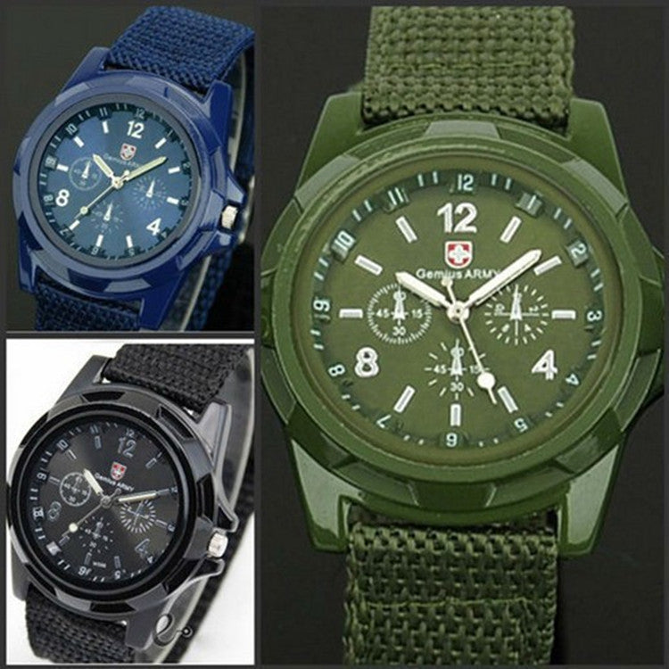 Military style nylon strap watch - view 1