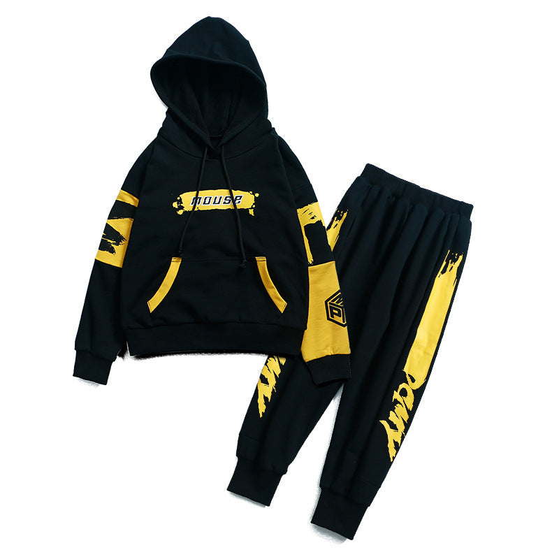 Boys black hooded sports suit