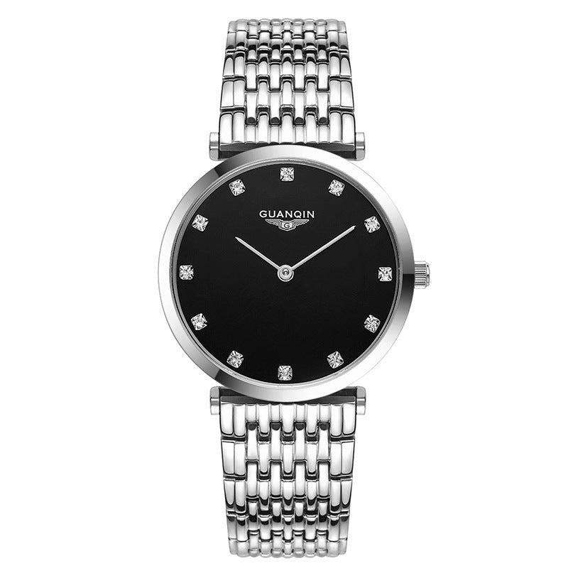Women's black waterproof watch