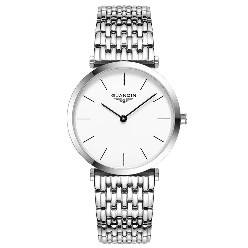 Women's gold white waterproof watch