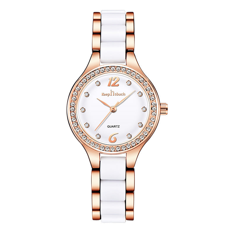 Women's gold quartz watch