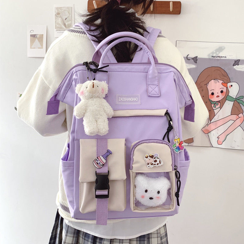 Alternate view: Women's purple preppy backpack