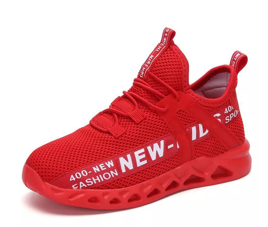 Boys red mesh sneakers