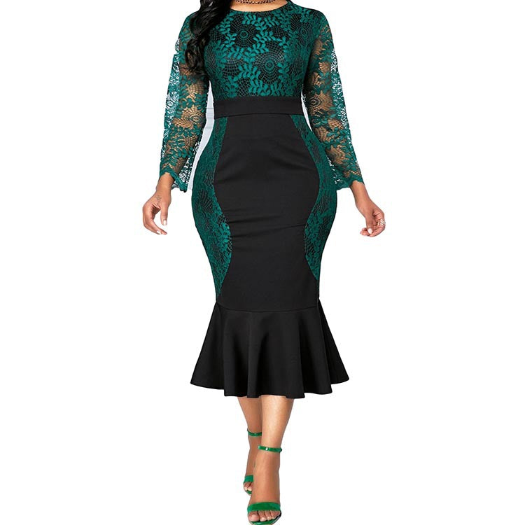 Women's green plus size dress