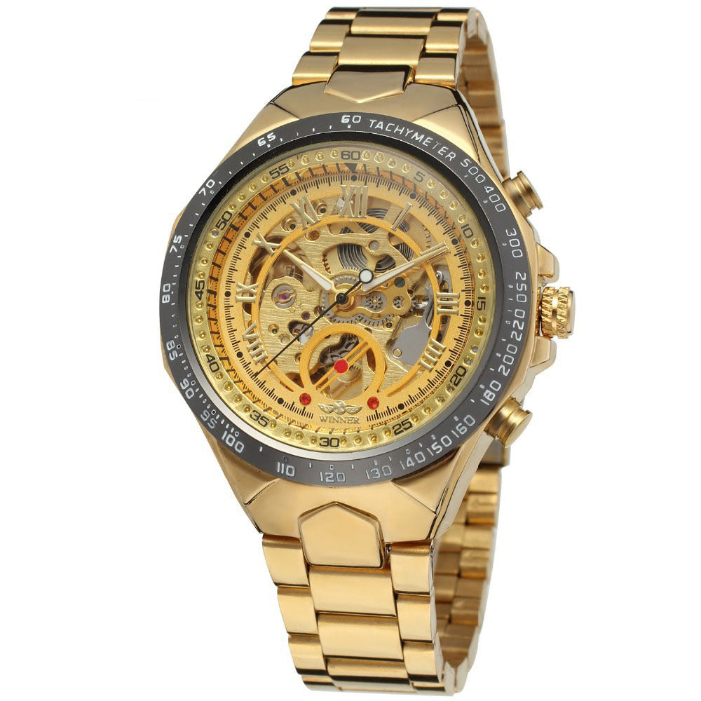 Men's hollow steel watch