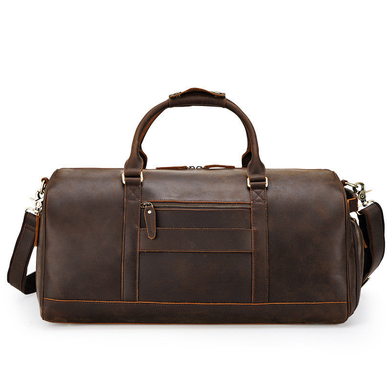 Unisex dark brown leather bag