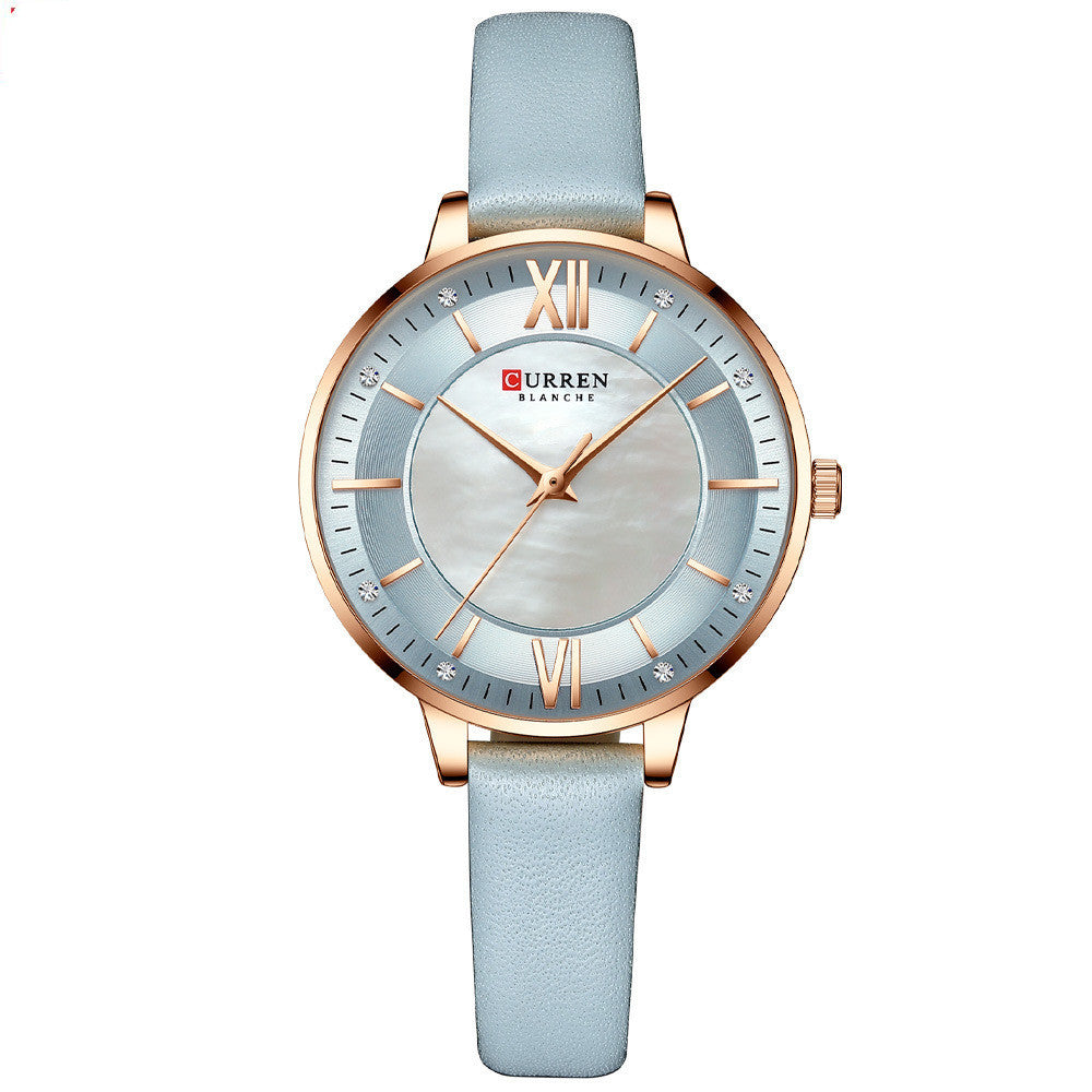 Women's leather belt watch