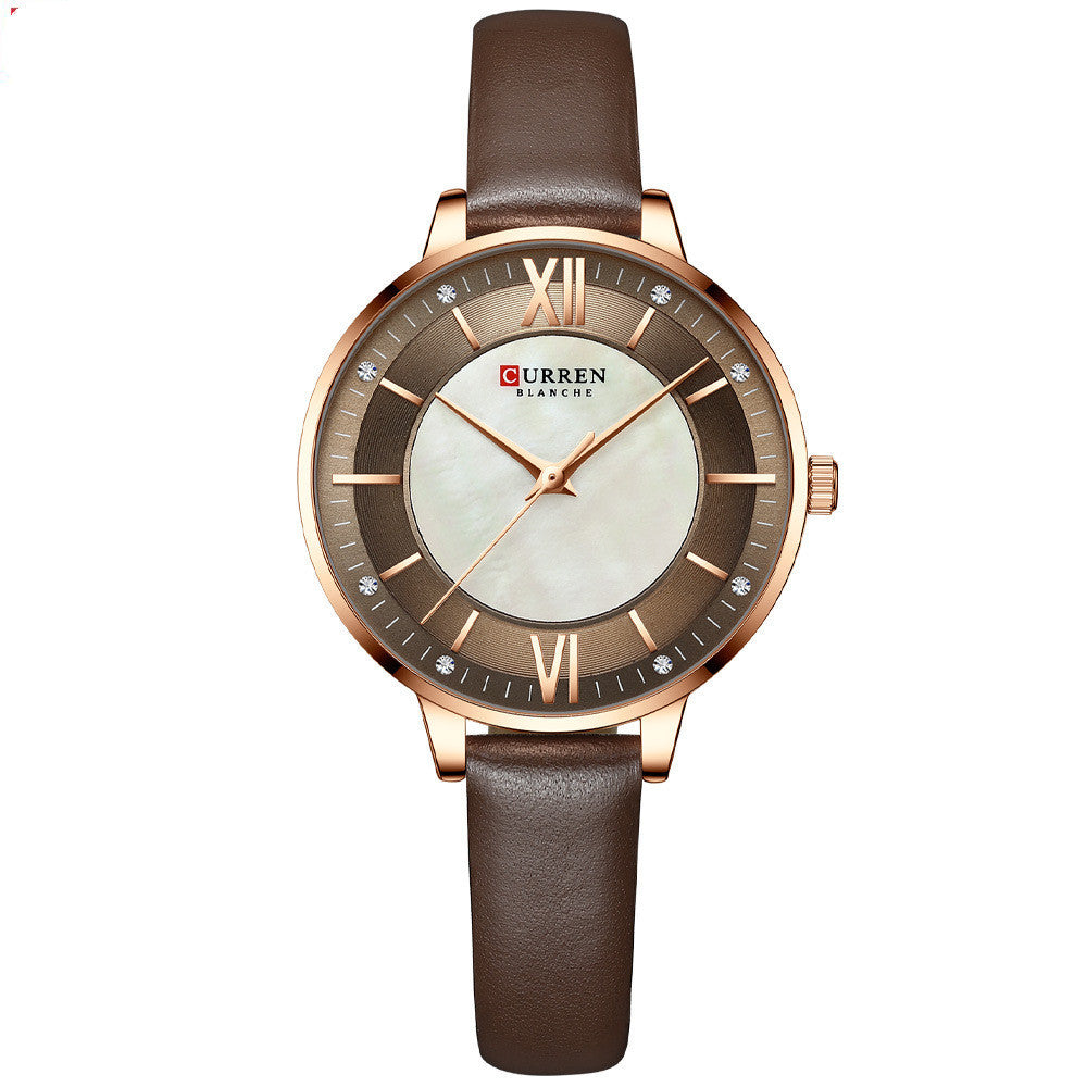 Women's coffee belt leather belt watch