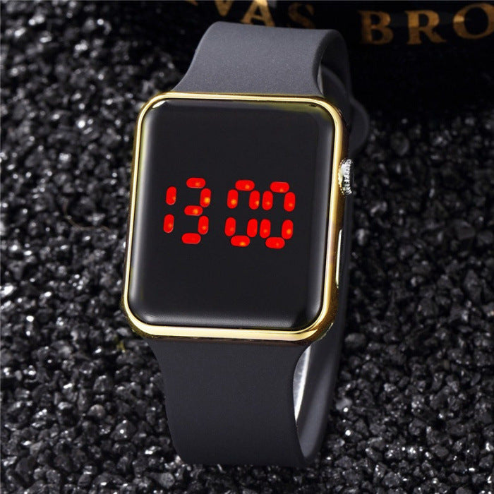 Women's black gold digital wrist watch