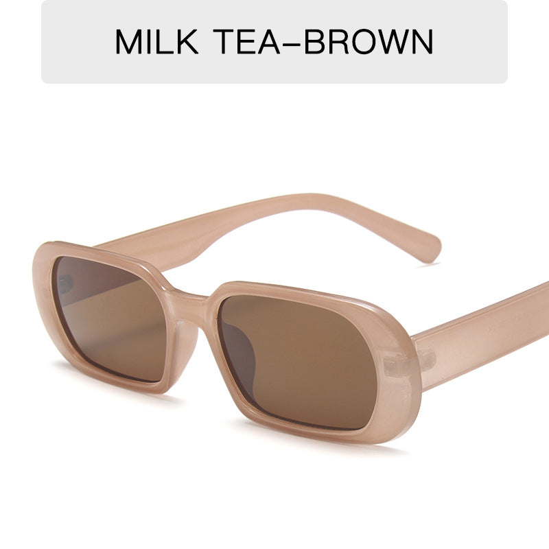 Women's milk tea color candy sunglasses