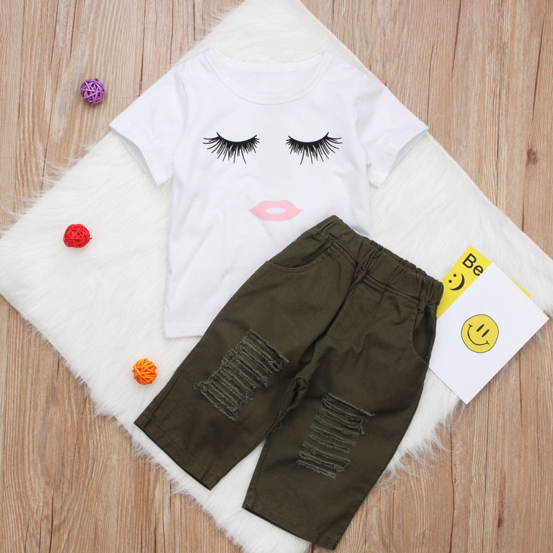 Girls white baby girl leggings