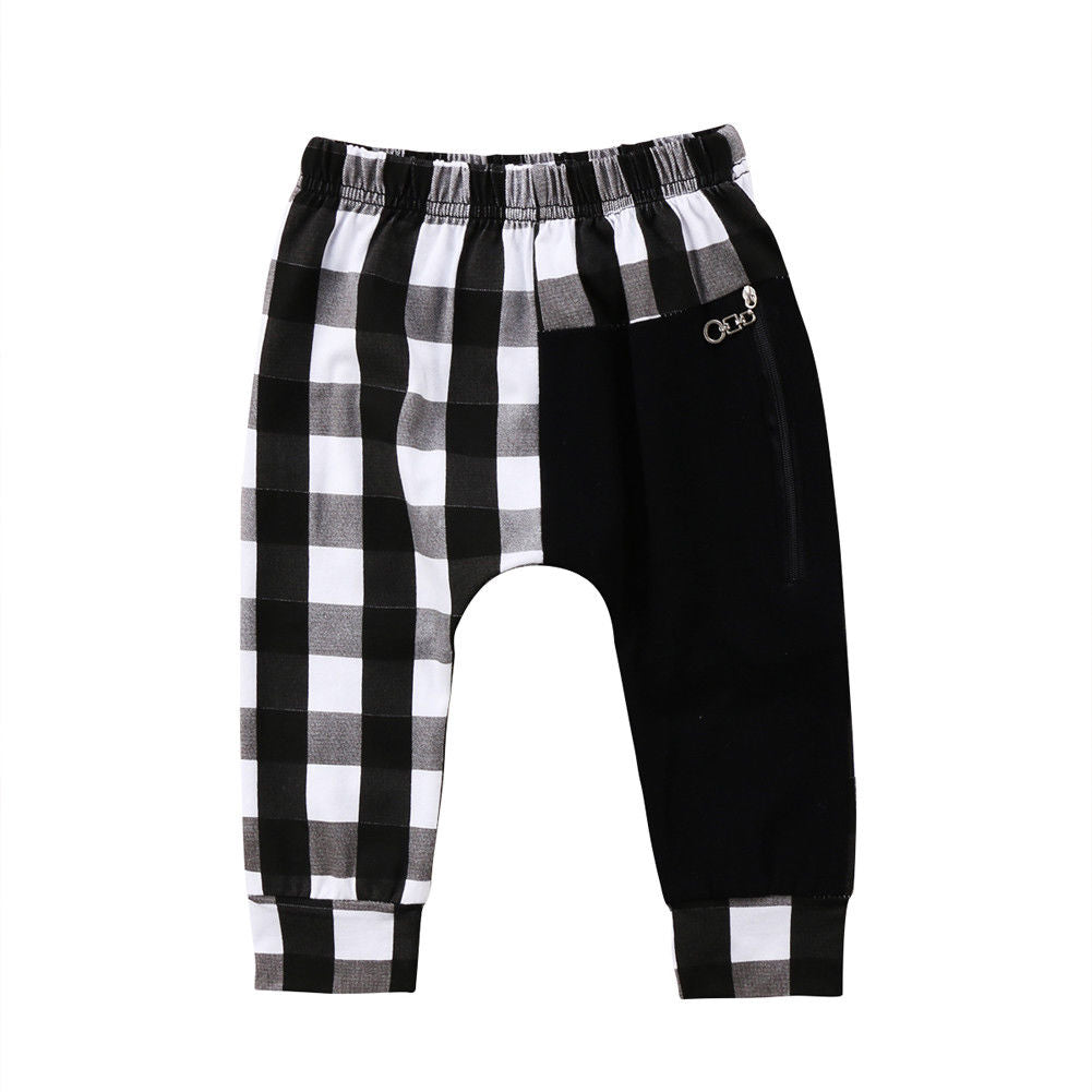Boys black toddler plaid pants