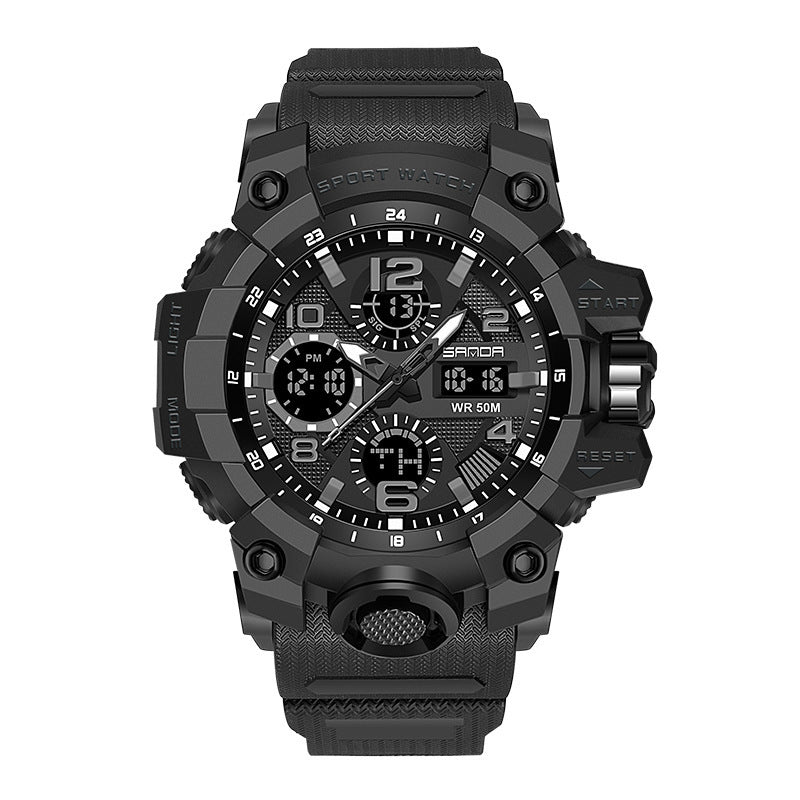 Men's black sports electronic watch