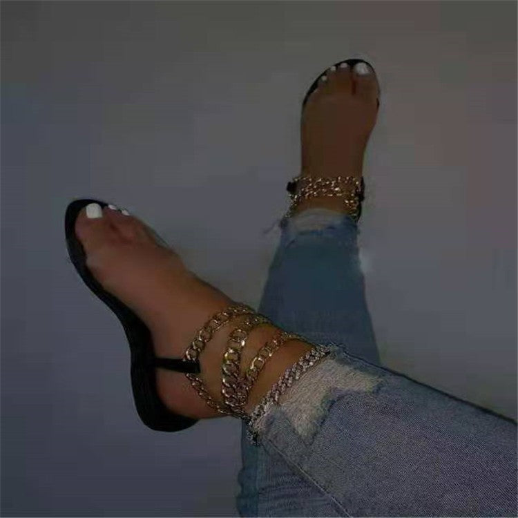 Women's black beach sandals