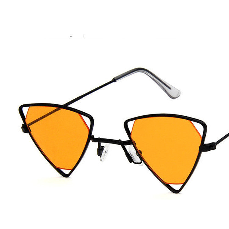 Women's black frame orange slice punk sunglasses