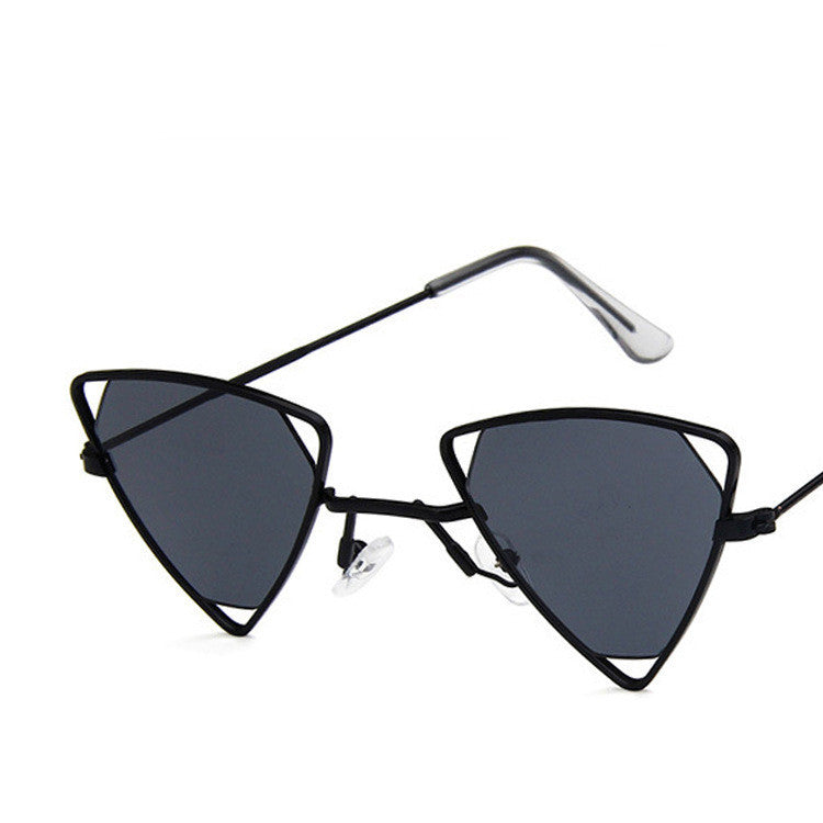 Women's black frame and black film punk sunglasses
