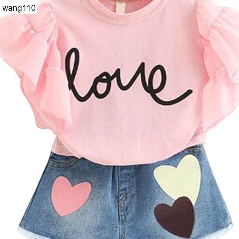 Girls tee & ripped pants set