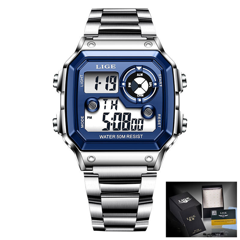 Unisex blue digital wrist watch